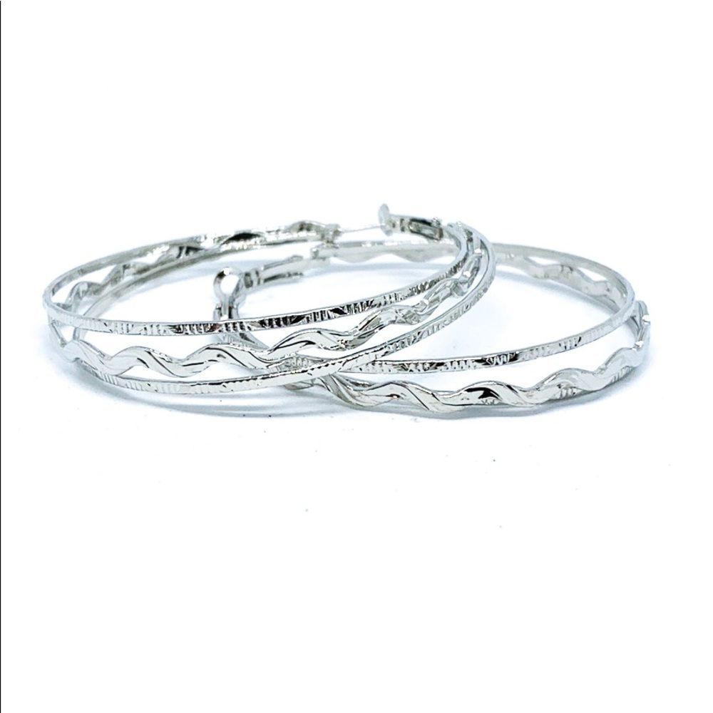 NWT silver large Hoop Earrings
